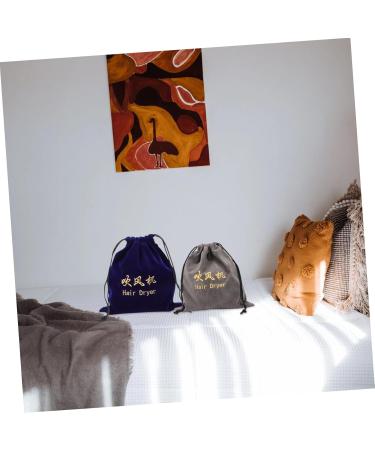 CANIGHT 2pcs Storage Bag Dust Bag Drawstring Hair Dryer Pouch Travel Bag Curl Blow Dryer Treat Bag Velvet - Buy Online on GoSupps.com
