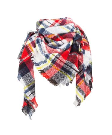 Women's Scarf Warm Classic Poncho Winter Cotton Triangle Scarf Large Cashmere Scarf Poncho Cape with Button Cashmere A White