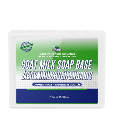 MYOC Goat's Milk Soap Base | Goat's milk aloe vera and glycerin | Melt and pour base for DIY soap making | 500 g / 17.63 oz