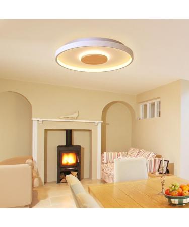 Luolong Dimmable LED Ceiling Lamp - 40cm Modern Wood Light with Remote Control | Adjustable 3000-6000K for Bedroom Living Room & Children's Room - Buy Online on GoSupps.com