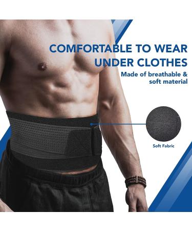 MoveFix Copper Infused Back Brace for Men and Women - X-Large Black - Lower Back Pain Relief, Heavy Lifting Support, Scoliosis - Back Support Belt - Buy Online on GoSupps.com