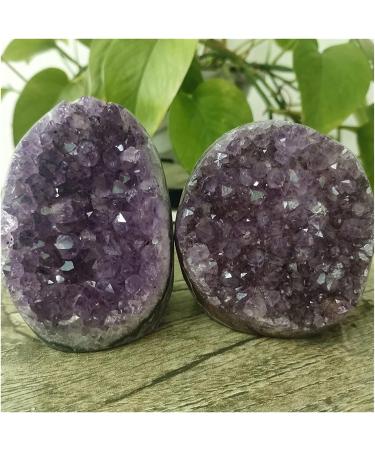 Amethyst Rough Stone 2pcs Natural Uruguay Dream Amethyst Quartz Crystal Cluster Specimen Gifts 500-600g/pc - Buy Online on GoSupps.com