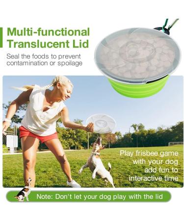 Foldable Travel Dog Bowls - 2 Pack Silicone Feeding Bowls with Lids & Hooks for Hikes Camping & Pets - 1000ml Blue & Green - Buy Online on GoSupps.com