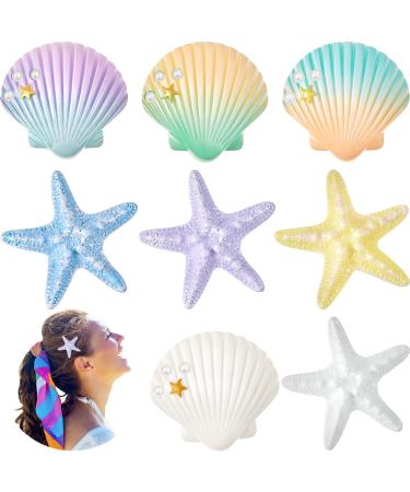 Juexica 8 Pieces Starfish Hair Clip Mermaid Crown Mermaid Hair Accessories Mermaid Hair Clips Resin Seastar Hairpins Pretty Hairpin Hair Barrettes Mermaid Accessories for Women Girls (Fresh Style) - Buy Online on GoSupps.com