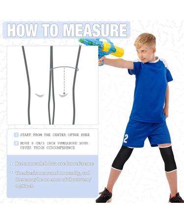 Kids Knee Brace Support - 2 Pairs Patella Compression Sleeves for Boys & Girls | Volleyball, Basketball, Gymnastics | Blue & Black - Buy Online on GoSupps.com