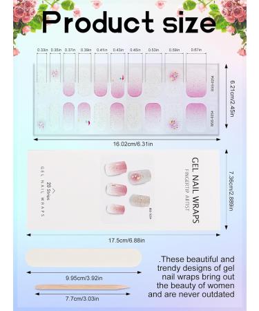 Kalolary 20PCS Gel Nail Polish Strips Nail Gel Art Sticker Full Nail Wraps Decals with Nail File and Stick for Women Girls Nail Art Decor (UV/LED Lamp Required) (F) - Buy Online on GoSupps.com