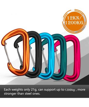 Heavy Load Aluminum Carabiner Set - 5 Colorful 12KN (1200kg) Hooks for Outdoor & Everyday Use - Buy Online on GoSupps.com