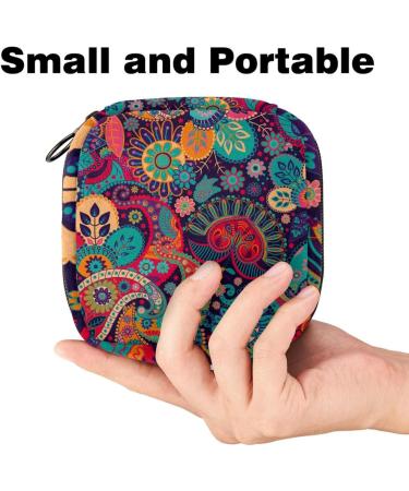 Shop Colorful Paisley Menstruation Bag - Zippered Women's Napkin & Tampon Bag for Girls | International Shipping - Buy Online on GoSupps.com