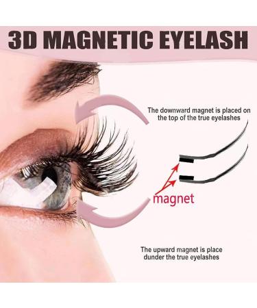 2 Pairs Reusable Magnetic Eyelashes Wispy Sandwich Magnetic Eyelashes without Eyeliner Magnetic Eyelashes Natural Look Magnetic Lashes Kit with Applicator Magnetic Cat Eye Lashes for Beginners - Buy Online on GoSupps.com