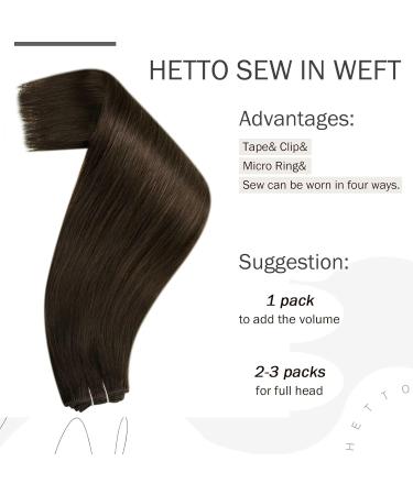 Hetto Real Hair Extensions - Dark Brown #4 70g 30cm | Premium Remy Hair Recovery Extensions - Buy Online on GoSupps.com