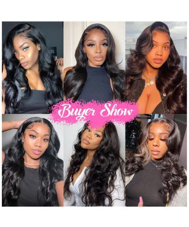 22 Inch Body Wave Lace Front Wig | Brazilian Virgin Human Hair | 180% Density | HD Transparent Lace | Pre Plucked with Baby Hair | Natural Hairline - Buy Online on GoSupps.com