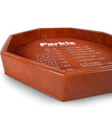 RNK Gaming Farkle Luxury Edition Brown PU Leather Dice Tray - Premium Gaming Accessory - Buy Online on GoSupps.com