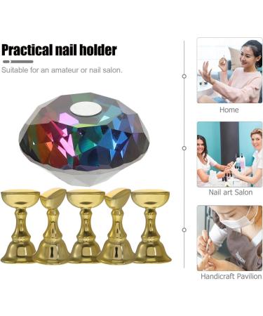 FOMIYES 1 Set manicure practice base fake nail holder fingernail display stands manicure tool nail tips practice holders magnetic base 6 piece set Crystal glass with electroplating diamond Colorful - Buy Online on GoSupps.com