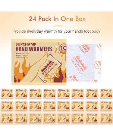 Supchamp Hand Warmers - 12 or 24 Pack Air Activated 10-Hour Pocket Warmers for Ultimate Comfort - Buy Online on GoSupps.com