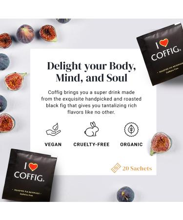 Coffig Original Organic Coffee Substitute - Roasted Fig Beverage - Caffeine-Free Herbal Energy Drink - 20 Travel-Sized Sachets - 1.7 oz (50g) - Pack of 20 Teabags - Buy Online on GoSupps.com