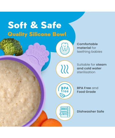 Nana's Manners Stage 1 Suction Bowl Set for Babies Aged 4 Months Plus - Weaning Bowl for Infant Kids - Purple - Buy Online on GoSupps.com