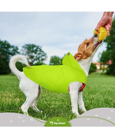 Shop Ultra-Light Waterproof Dog Raincoat with Hood & Reflective Strip - Size 3XL Green for Medium to Large Dogs - Buy Online on GoSupps.com