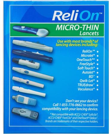 Luall Sticker + ReliOn Micro-Thin Lancets 33-Gauge 100 Count - Diabetes Testing Lancets - Buy Online on GoSupps.com