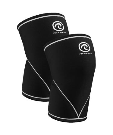 Rehband 7051 Classic 7mm V-Knee-Sleeve for Weightlifting Competition Grade Powerlifting Knee Sleeve Compression Sleeve for Crossfit Squats Gym Colour:Black - 1 Pair Size:Medium Medium Black - 1 Pair
