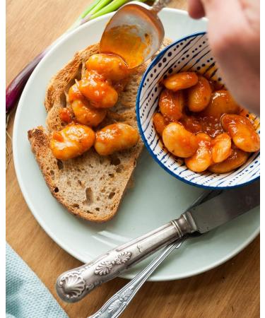 The Greek Kitchen Gigantes Baked Giant Beans in Tomato Sauce - Vegan Friendly - 280g - Buy Online on GoSupps.com