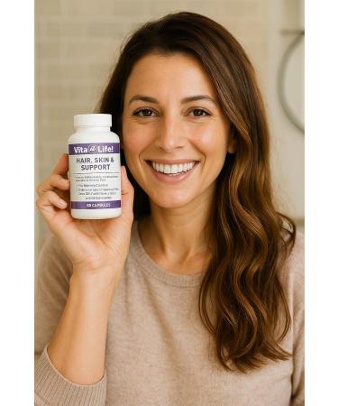 Vita4Life! Biotin 2000mcg + MSM Hair Growth Vitamins for Women & Men | Hair Skin & Nail Support Supplement with Vitamin A E Zinc | Fast Absorbing Capsules 60 Count 30-Day Supply - Buy Online on GoSupps.com