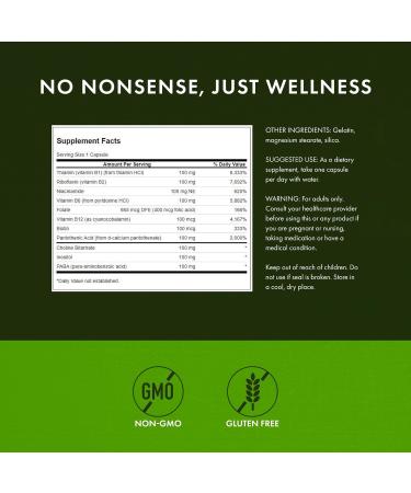 Swanson Vitamin B-100 - Vitamin Supplement Promoting Energy & Metabolism Support - High Potency Formula Supporting Heart Health, Brain Health & Nervous Function - (100 Capsules) (2 Pack) - Buy Online on GoSupps.com