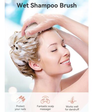 Heeta Scalp Massage Brush | Silicone Hair Brush for Wet & Dry Use | Soft Bristles | Oatmeal Color | Enhance Hair Health - Buy Online on GoSupps.com