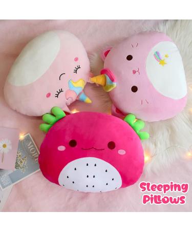 Dragon Fruit Cow Plush Pillow - Round Stuffed Animal Cushion for Kids, Room Decoration & Gifts - Buy Online on GoSupps.com