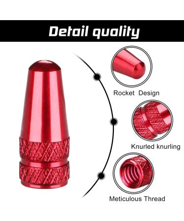 Bike Presta Valve Caps - Aluminum Alloy Dust Covers for Presta/French Valves, 5-Pack Red - Buy Online on GoSupps.com