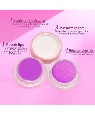 Kukubird Lip Mask - Hydrating Overnight Balm, Exfoliating Scrub for Chapped Lips (Grape) - Buy Online on GoSupps.com