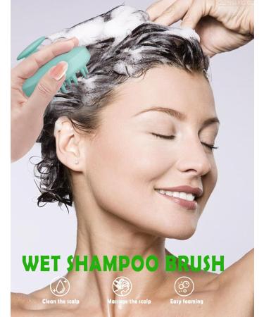 Sivlki Scalp Massage Brush - Silicone Shampoo Brush for Dandruff Removal & Hair Growth - Pine Green - Buy Online on GoSupps.com