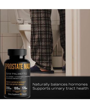 Prostate Max - Men's Prostate Health Supplement with Saw Palmetto & 30 Powerful Herbs - 90 Capsules - Buy Online on GoSupps.com
