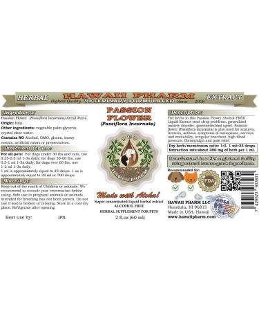 HawaiiPharm Passion Flower Dried Aerial Parts 2 oz - Alcohol-Free Pet Herbal Supplement - Buy Online on GoSupps.com
