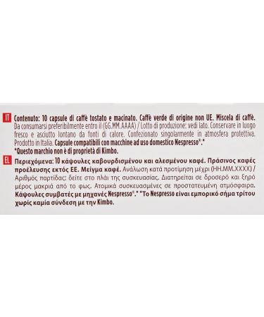 Kimbo Napoli Coffee Capsules - Compatible with Nespresso - 100 Capsules (10 Packs of 10) - Premium Italian Coffee for a Perfect Brew - Buy Online on GoSupps.com