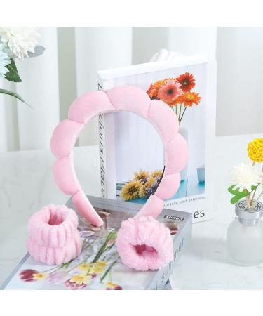 CYJUNMA Spa Headband for Women - Pink Skincare Makeup Removal and Yoga Headband Set - Buy Online on GoSupps.com