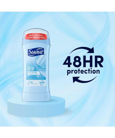 Suave Deodorant for Women Fresh Invisible Solid Antiperspirant Deodorant Stick 48H Protection Anti-Staining Cruelty-Free Scented 2.6 Oz (Pack of 2) - Buy Online on GoSupps.com