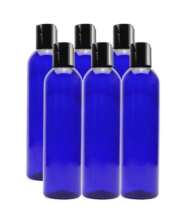 Cornucopia 8oz Empty Plastic Squeeze Bottles with Disc Top Flip Cap (6 pack) BPA-Free Containers For Shampoo, Lotions, Liquid Body Soap, Creams (8 ounce, Cobalt Blue) - Buy Online on GoSupps.com