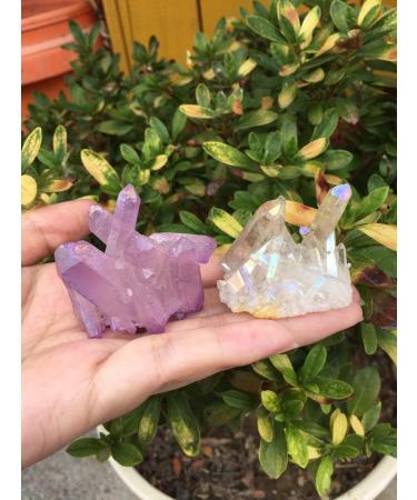 Specimen 2pcswhite Flame Aura Quartz Crystal Cluster Specimen 60-70g ERTEYIN - Buy Online on GoSupps.com