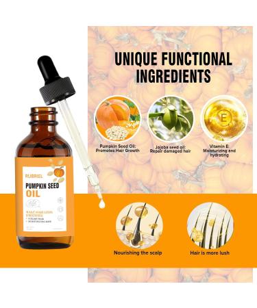 Organic Pumpkin Seed Oil 100% Pure Cold Pressed Pumpkin Seed Oil for Hair Growth Repairs Hair Follicles Stronger Hair Hair Growth Oil for Women & Men - Buy Online on GoSupps.com