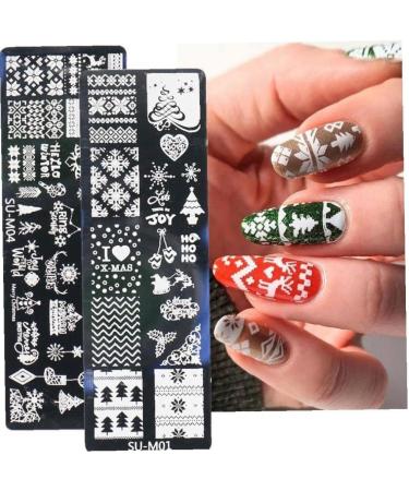Onsinic Christmas Nail Stamper Kit - 6 Piece Art Stamping Plates with Snowflakes & Christmas Tree Images for Winter Manicure - Perfect for Women & Girls' Salon Decoration - Buy Online on GoSupps.com