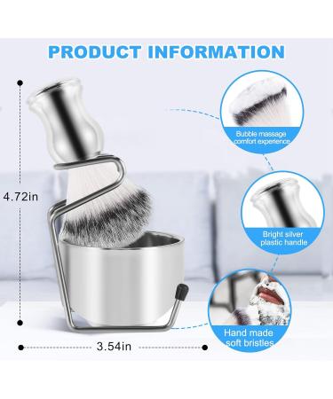 Scalewbin Premium Shaving Set: Stainless Steel Soap Dish Nylon Brush & Stand Holder - Perfect for Pure Hair Care - Buy Online on GoSupps.com