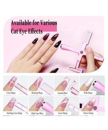 Cat Eye Magnet for Nails - 5-in-1 Nail Art Magnetic Tool | Multi-Function Wand & Accessories (Pink - Buy Online on GoSupps.com