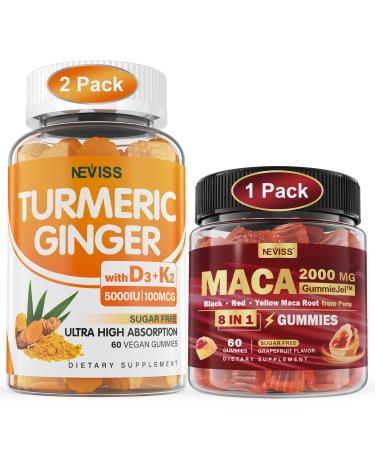 2 Pack Turmeric Ginger Gummies + 1Pack Maca Filled Gummies