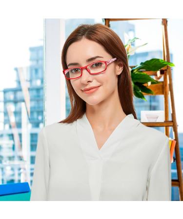 Kerecsen Women's Blue Light Blocking Reading Glasses - Stylish Pattern Eyewear (Mix Color -7 6.00) International Shipping Available - Buy Online on GoSupps.com