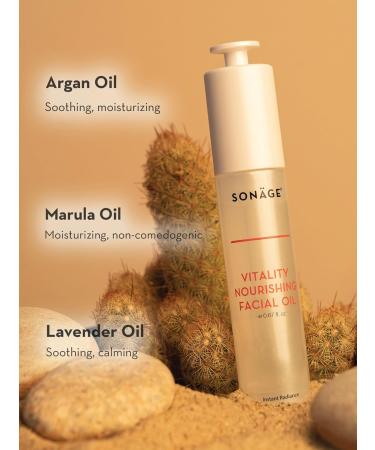 SONAGE Vitality Nourishing Facial Oil - Hydrate & Glow with Argan & Marula Oils | Perfect for Massage - International Shipping Available - Buy Online on GoSupps.com