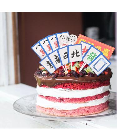 LIFKOME Wedding Decor 80pcs Chinese Mahjong Cake Decoration Cake Picks Mahjong Cakes Toppers Cupcake Toppers Dessert Ornament Birthday Party Supplies Casino Theme Party Decorations - Buy Online on GoSupps.com