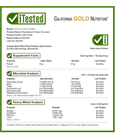 California Gold Nutrition Sport Plant-Based Protein - Chocolate Flavor 2 lb (907 g) - High-Quality Vegan Protein for Muscle Recovery & Energy - Buy Online on GoSupps.com