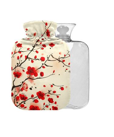 Spring Blossom hot bottle with cover 1 l small warm steadeler for pain relief back pain hot and cold therapy BPA-free 1l
