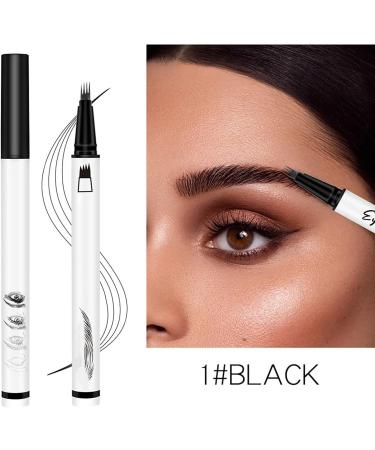 Eyebrow Pencil with 4 Fork Tip Eyebrow Contouring Pen Brow Pencils for Women Makeup Eyebrow Pen Pencil (Black) - Buy Online on GoSupps.com