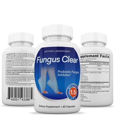 Justified Laboratories Fungus Clear Pills - 3 Pack (180 Capsules) Probiotic Support for Healthy Clear Nails - 1.5 Billion CFU, Natural Ingredients - Buy Online on GoSupps.com